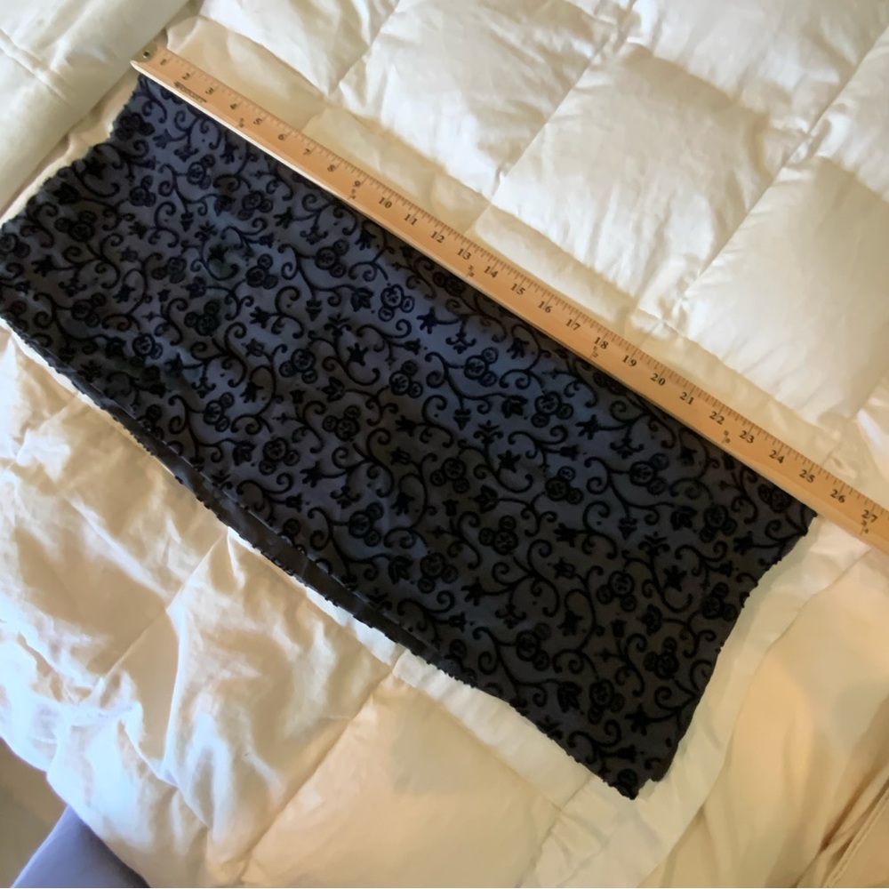 Black Scarf Cut Velvet Design Soft Comfortable Warm Can Be Worn Many Ways - Picture 5 of 6